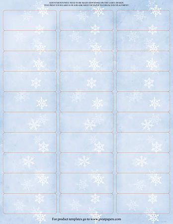 Great Papers!® Holiday Address Labels, 20104208, Rectangle, 2 5/8" x 1", Winter Flakes, Pack Of 300