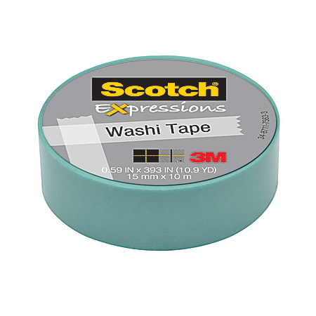 Scotch® Expressions Washi Tape, 5/8" x 393", Pastel Blue