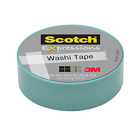 Scotch® Expressions Washi Tape, 5/8" x 393", Pastel Blue