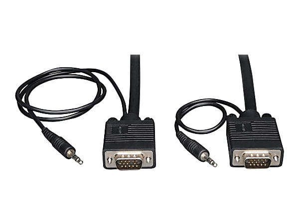 VGA Coaxial High-Resolution Monitor Cable with RGB Coaxial, 50 ft, Black