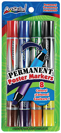 ArtSkills® Double-Sided Permanent Markers, Assorted Colors, Pack Of 4