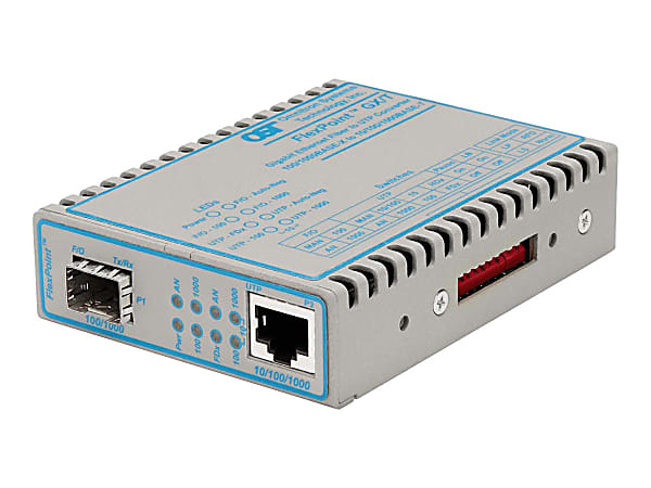 Omnitron FlexPoint GX/T - Fiber media converter - GigE - 10Base-T, 100Base-FX, 100Base-TX, 1000Base-T, 1000Base-X - RJ-45 / SFP (mini-GBIC)