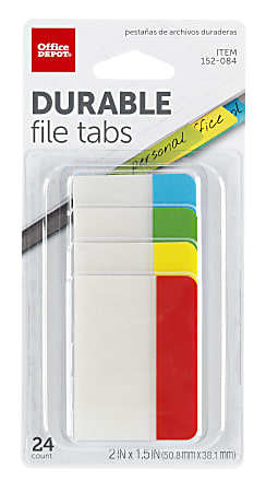 Office Depot® Brand Filing Tabs, 2&quot;, Assorted Colors,