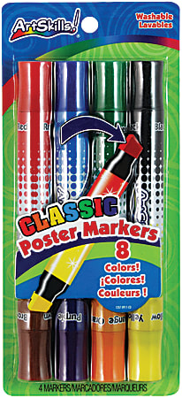 ArtSkills® Double-Sided Markers, Assorted Colors, Pack Of 4