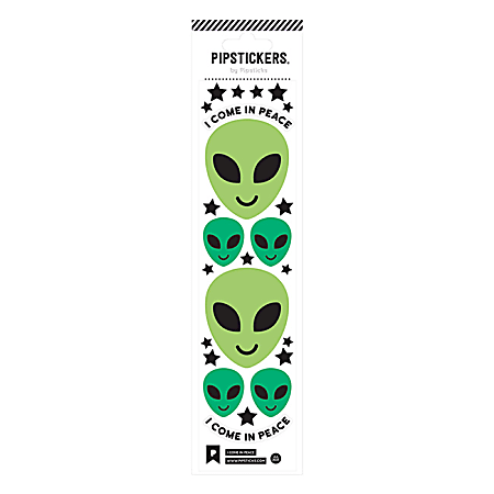 Pipsticks Decorative Stickers, 2" x 8", I Come In Peace