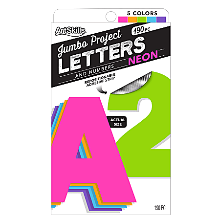 ArtSkills® 100% Recycled Quick Letters, 4", Assorted Colors,