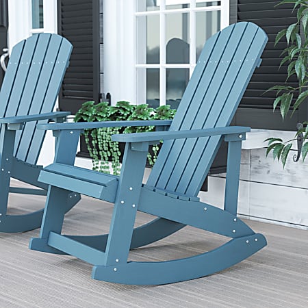 Flash Furniture Savannah All-Weather Adirondack Rocking Chair, Sea Foam