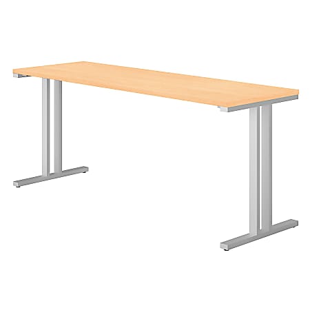 Bush Business Furniture 400 Series Training Table, 72"W x 24"D, Natural Maple, Premium Installation