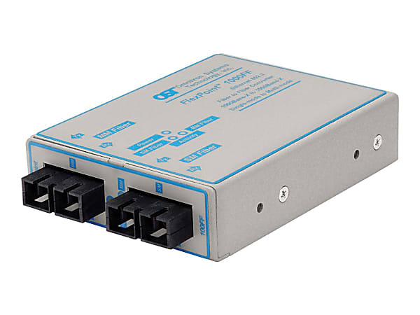 Omnitron FlexPoint 1000FF - Media converter - GigE - 1000Base-X - SC single-mode / SC multi-mode - up to 21.1 miles - 850 nm / 1310 nm