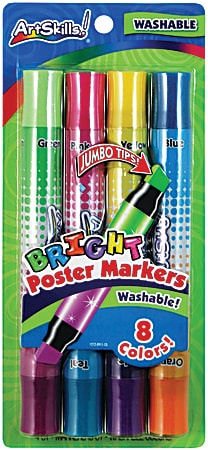 Project XL Poster Markers, Bold & Bright, 4 Per Pack, 3 Packs