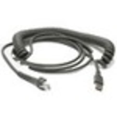 Zebra Cable - USB: Series A Connector, 15ft. (4.6m) Coiled - 15 ft USB Data Transfer Cable - First End: 1 x 4-pin USB Type A - Male - Second End: 1 x 4-pin USB Type A - Male