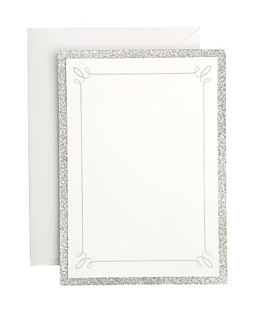 Gartner™ Studios Formal Invitations And Envelopes, Silver Glitter, Pack Of 25