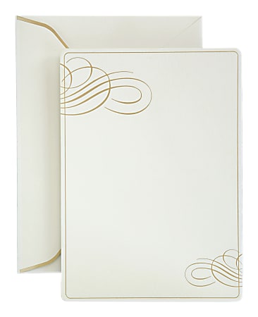 Gartner™ Studios Formal Invitations And Envelopes, Gold Foil Swirl, Pack Of 25