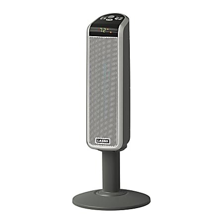 Lasko® 5397 1500 Watts Electric Ceramic Oscillating Pedestal Heater, 2 Heat Settings, 30"H x 12"W x 12"D, Silver