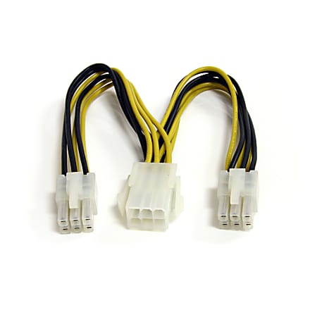 StarTech.com Star Tech.com 6in PCI Express Power Splitter Cable - For PCI Express Card - Yellow - 6" Cord Length