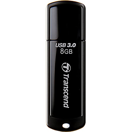 Transcend 8GB JetFlash 700 USB 2.0 Flash Drive - 8 GB - USB 3.0 - 70 MB/s Read Speed - 20 MB/s Write Speed - Black
