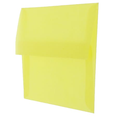 JAM Paper Translucent Envelopes 4 Bar A1 Gummed Seal Primary Yellow ...
