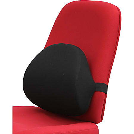 Lorell Ergo Lumbar Back Support - Black - Fabric, Memory Foam