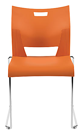 Global® Duet Stacking Chairs, Armless, 32 1/4"H x 20 1/2"W x 22 1/2"D, Tiger Orange, Pack Of 4