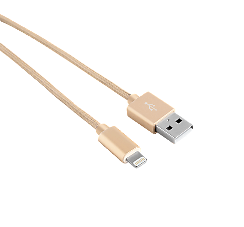 Ativa® Braided Lightning Cable, 6', Gold, 38604