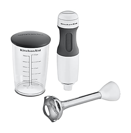 KitchenAid 2-Speed Hand Blender - 2 Speed Setting(s) - 3 Cup - 5 ft - 120 V AC - Stainless Steel, Plastic - White