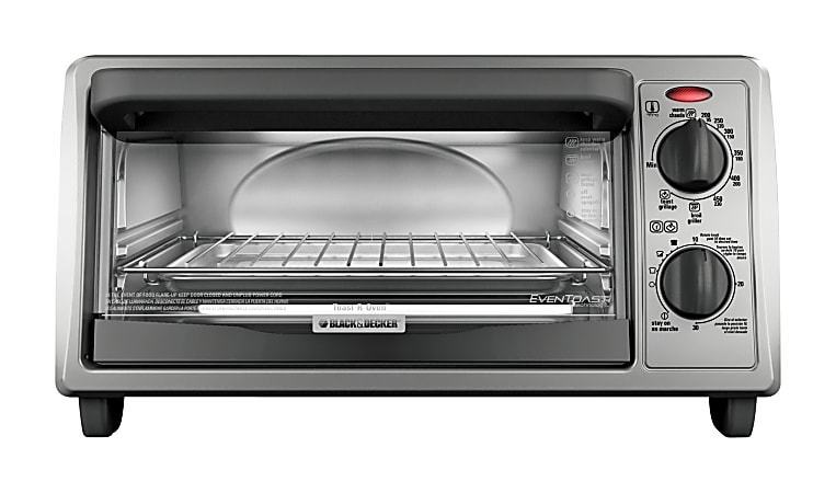 Black & Decker 4-Slice Toaster Oven, Metallic Charcoal