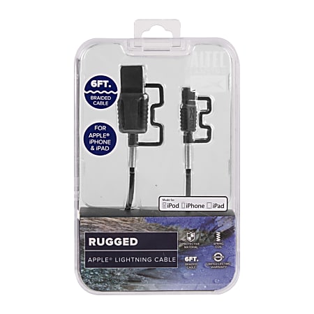 Altec Braided Lightning To USB Power Cable 6 Black - Office Depot