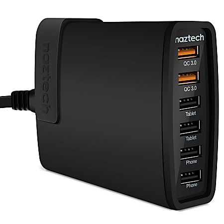 Naztech Turbo 6 Wall Charger, Black, 13841