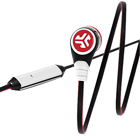 JLab JBuds Diego Earbuds, Black/Red/White