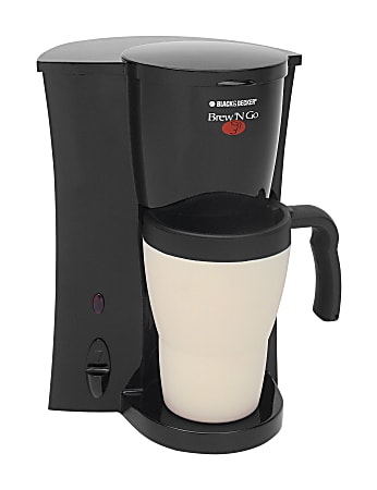 Black & Decker Brew 'n Go Personal Coffeemaker With Travel Mug, Black/White, DCM18