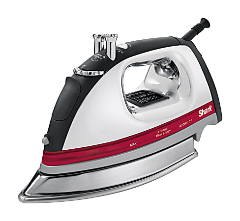 Shark GI435 Professional Steam Iron - Automatic Shut Off - Stainless Steel Sole Plate - Anti-Calcium System - 1550 W - Silver, Red, Black