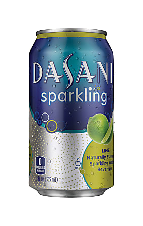 Dasani Sparkling Water, 12 Oz, Lime, Pack Of 24