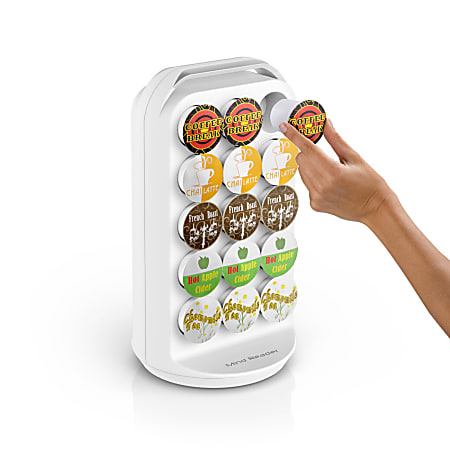 Mind Reader K-Cup® Pods Carousel, 13 3/4"H x 8 1/16"W x 8 1/16"D, White
