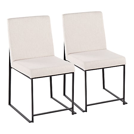 LumiSource High-Back Fuji Dining Chairs, Beige/Black, Set Of 2 Chairs