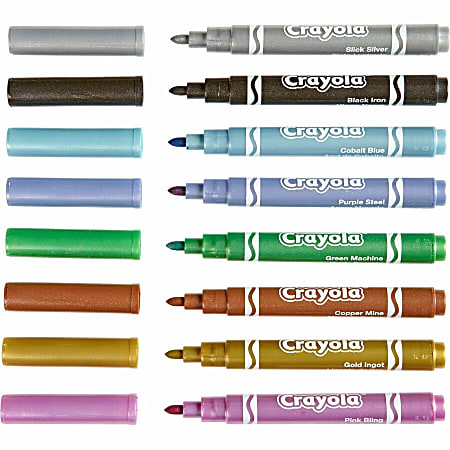 Crayola Visi Max Dry Erase Markers Chisel Bullet Marker Point Style Red  Green Blue Black 8 Pack - Office Depot