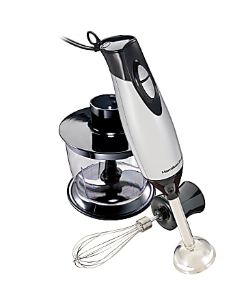Hamilton Beach® 2-Speed Hand Blender With Whisk and Chopping Bowl, Black/Silver