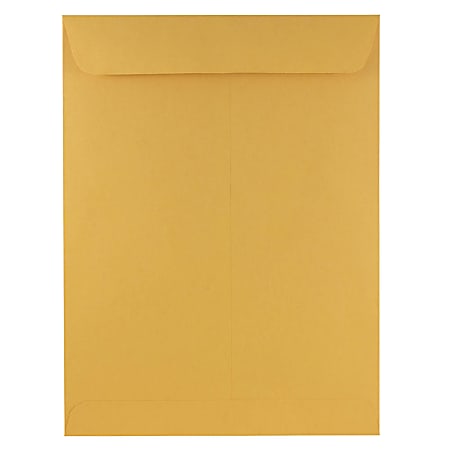 JAM Paper® Open-End 9" x 12" Envelopes, Gummed Seal, Brown Kraft, Pack Of 100 Envelopes