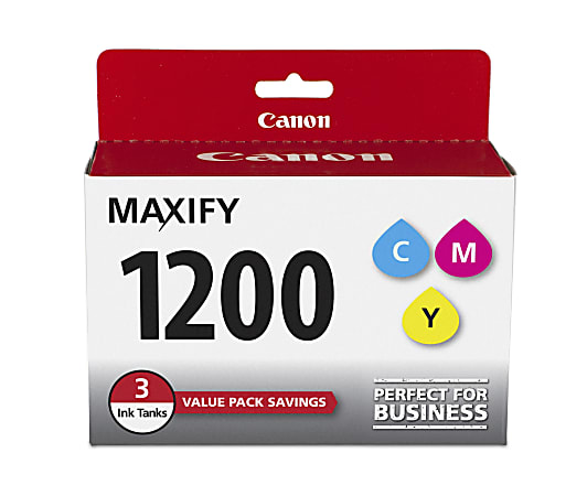 Canon Tricolor Ink Cartridges, Yellow/Magenta/Cyan, Pack Of 3 Cartridges, PGI-1200CMY