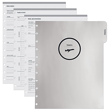 TUL® Discbound Notebook Refill Travel Inserts, Letter Size, 100 Pages (50 Sheets), White