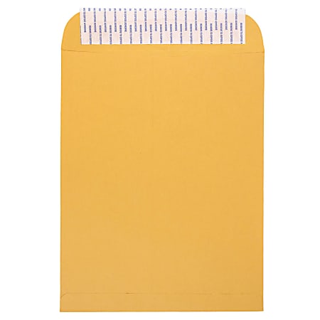 JAM Paper® Open-End Envelopes, 10" x 13", Peel & Seal Closure, Brown Kraft, Pack Of 500 Envelopes