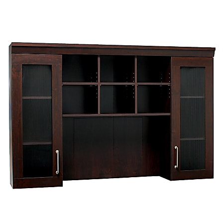 Christopher Lowell Town Collection Credenza Hutch, 43 1/2"H x 65 3/8"W x 13 1/4"D, Dark Alder