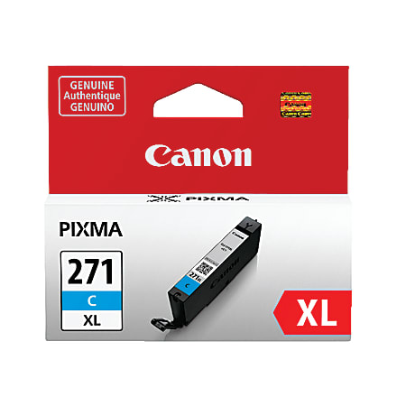 Canon® CLI-271XL Cyan High-Yield Ink Tank, 0337C001