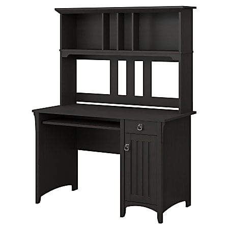 Bush Furniture Salinas Mission 48"W Computer Desk With Hutch, Vintage Black, Standard Delivery