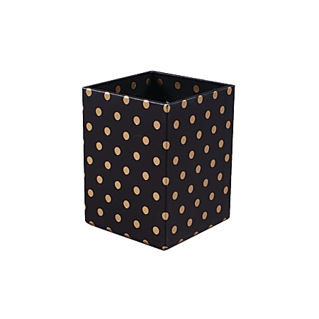 See Jane Work® Gold Foil Pencil Cup, 4" x 3" x 3", Black/Gold