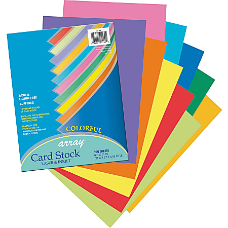 Pacon® Multi-Use Card Stock, Colorful Assorted Colors, Letter (8.5" x 11"), 65 Lb, Pack Of 100