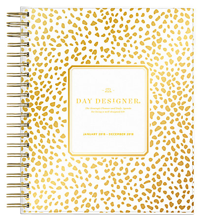 Day Designer for Blue Sky™ Daily/Monthly Planner, 8" x 10", Gold Spotty, January to December 2018 (BLS103621)