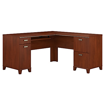 Bush Furniture Tuxedo L Shaped Desk, Hansen Cherry, Standard Delivery