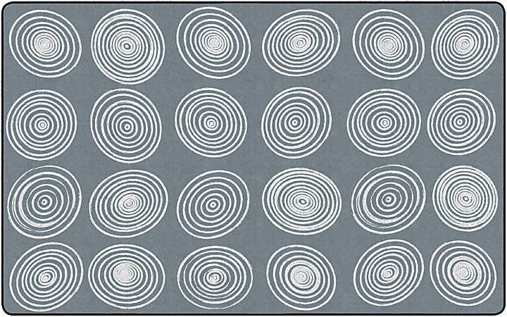 Flagship Carpets Circles Rug, Rectangle, 7' 6" x 12', Gray/White