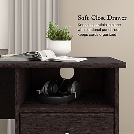 Bush Home Cabot 60W L Shaped Computer Desk with Storage Espresso