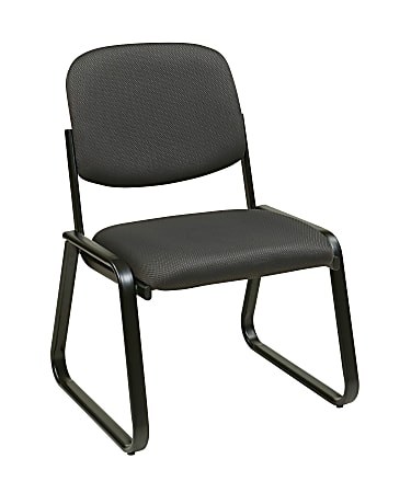 Office Star™ Deluxe Work Smart Fabric Guest Chair, With Sled Base, Shale/Black